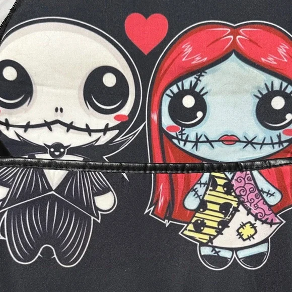 Loungefly Nightmare Before Christmas Black Backpack w/ Jack Skellington & Sally - Picture 2 of 7